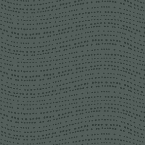 Waves - Dotted Stripes - Modern Home Decor -Dark Green