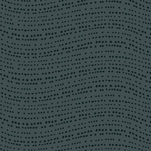 Waves - Dotted Stripes - Modern Home Decor - Dark Slate Gray