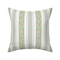 Araminta's Jasmine Flower Green Regency  Stripes