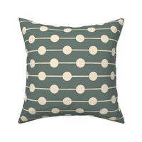 Tribal Forest -  Polka (white on olive)