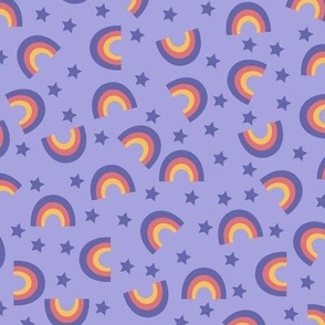 Rainbows and Stars, violet, periwinkle, medium