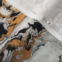 acrylic pour, gold, gray, black, abstract print