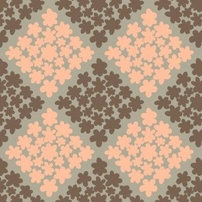 Floral checkers - Apricot