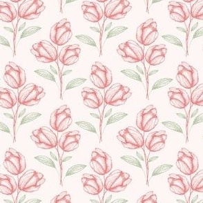 Lady Amelia's Pink and Green Tulip  Florals