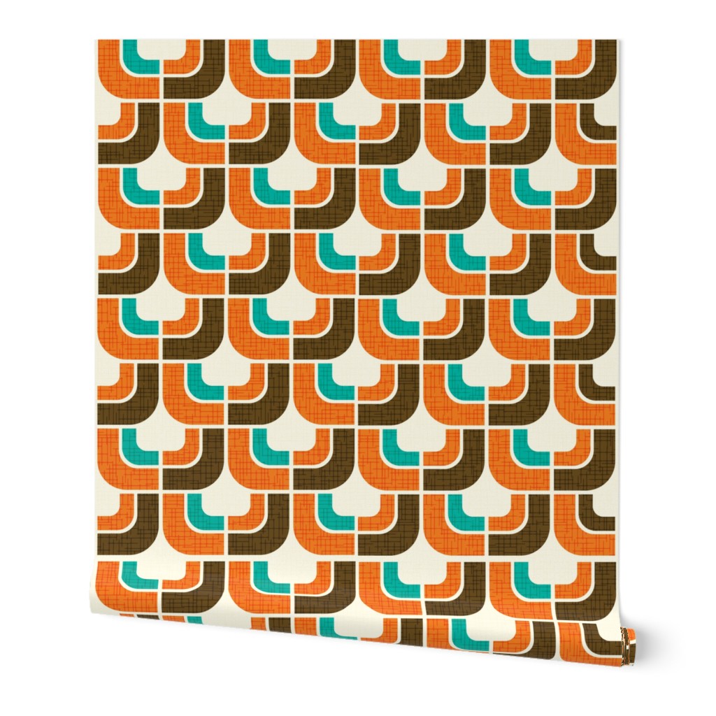 1970s Retro Abstract Mod Shapes Mid-Century Modern Pattern