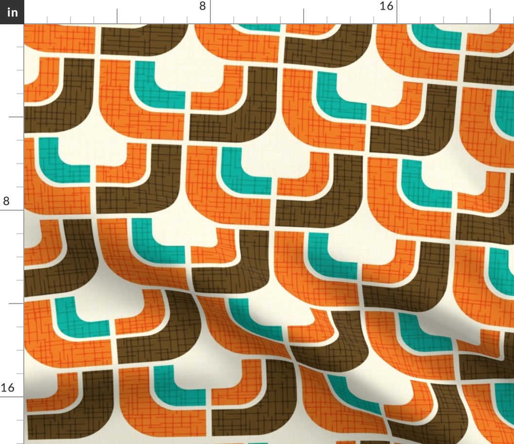 1970s Retro Abstract Mod Shapes Mid-Century Modern Pattern