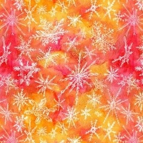 Snow Crystals  on Warm Colours