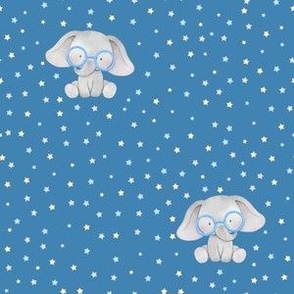 small scale elephant glasses blue
