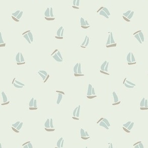 Sailboats - Ivory Blue
