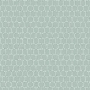 Small Scale Honeycomb Hexagon Pattern | Sage Green MK002