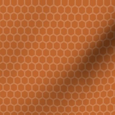 Small Scale Honeycomb Hexagon Pattern | Terracotta Orange MK002