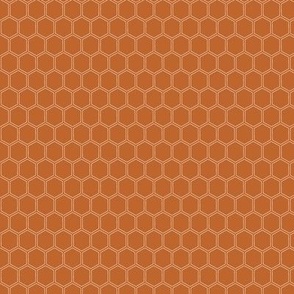 Small Scale Honeycomb Hexagon Pattern | Terracotta Orange MK002