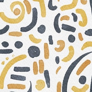 Watercolour-abstract-mustard, white, and navy
