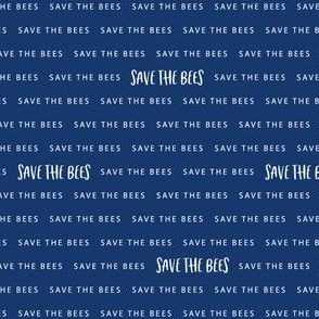 Small Scale Save the Bees Quote Pattern | Navy Blue MK002