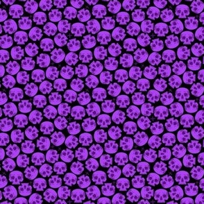 Goth Purple Ditsy Skulls tiny scale