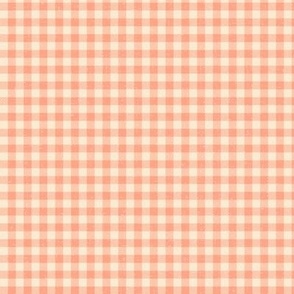 Textured Peach Gingham - 1/4 inch (approx.)