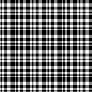 Blocks: Large Black and White Mini Plaid - Horizontal