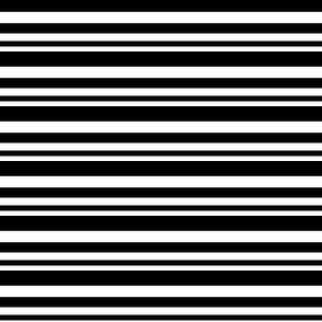 Blocks: Large Black and White Mini Stripes - Horizontal