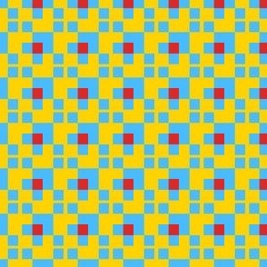 Mini Prints: Blocks - Playful Squares - Blue Yellow Red
