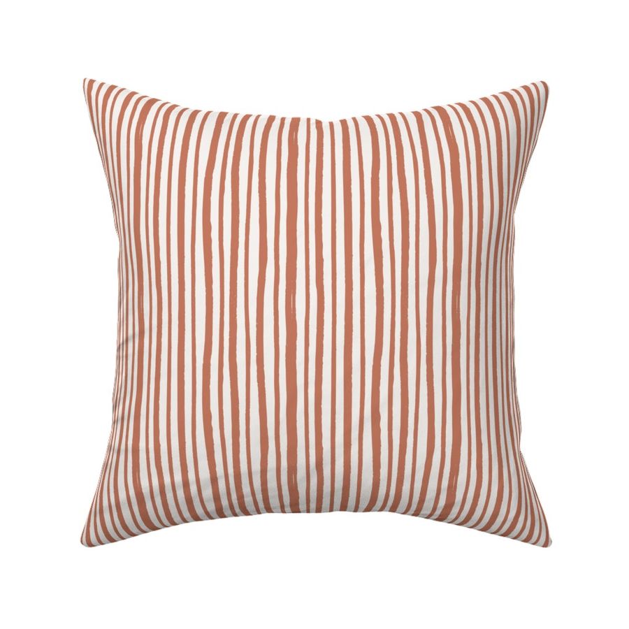 Hand drawn vertical stripes - terracotta