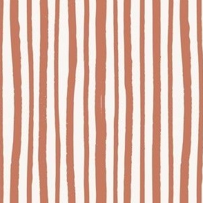 Hand drawn vertical stripes - terracotta