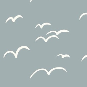 seagulls - dusty blue