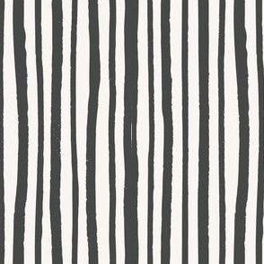 Hand drawn vertical stripes - charcoal