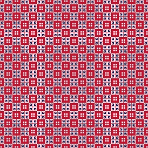 Jubilee Red, White & Blue Squares 2 inch