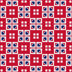 Jubilee Red, White & Blue Squares 6 inch