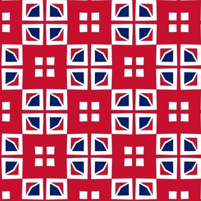 Jubilee Red, White & Blue Squares 8 inch