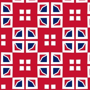 Jubilee Red, White & Blue Squares 10 inch