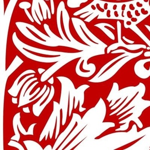 William Morris Brer Rabbit Bunny on red Large Scale