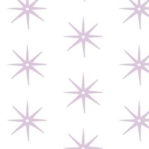 Medium Lilac on White STARS 