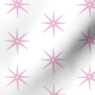 Medium Pink on White STARS 