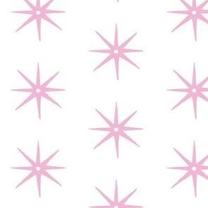 Medium Pink on White STARS 