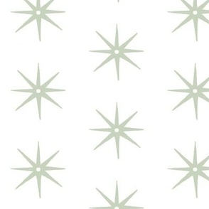 Medium Light Green on White STARS 