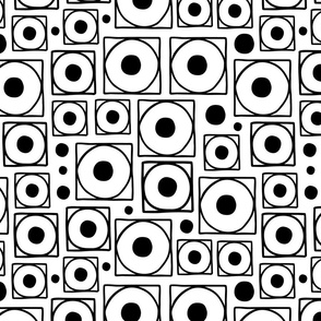 Square and circle seamless pattern