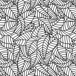 Hand drawn leaves pattern