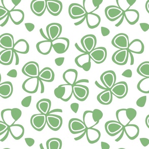 Hand drawn shamrock clover seamless pattern