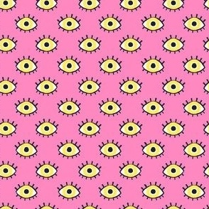 eyes small pink yellow