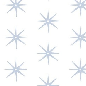 Medium Light Cornflower Blue on White STARS 