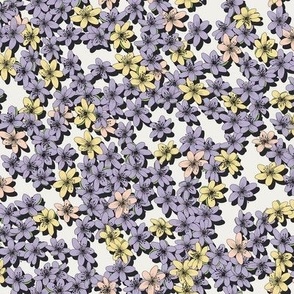small spring flowers lavender black shadow