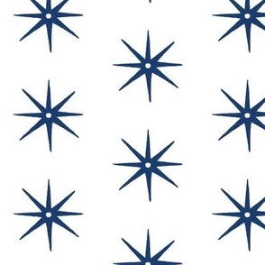 Medium Blue on White STARS 