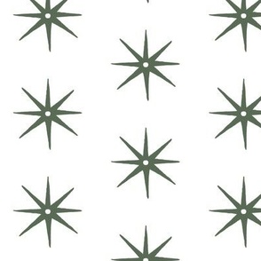 Medium Peale Green on White STARS 