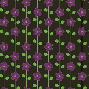 Purple retro flowers