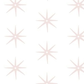 Medium Petal Pink on White STARS 