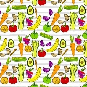 Fruits and Veggies hand drawn 