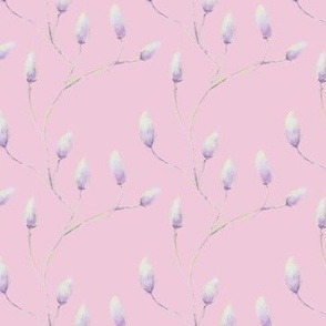delicate watercolor flower buds - baby pink