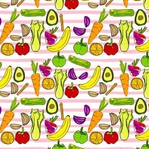 Fruits and Veggies hand drawn