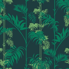 Palm Leave stripes  dark green